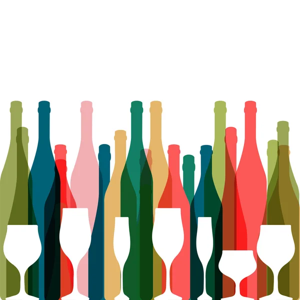 Antecedentes con botellas de alcohol — Vector de stock