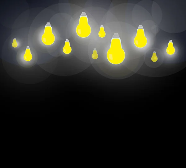 Light bulb on a dark background — Stock Vector