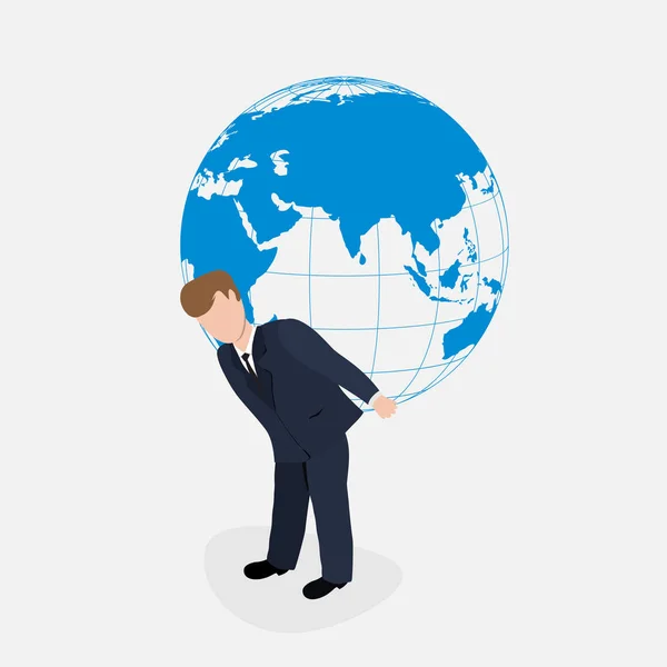 Man carrying the world illustration — Stock Vector