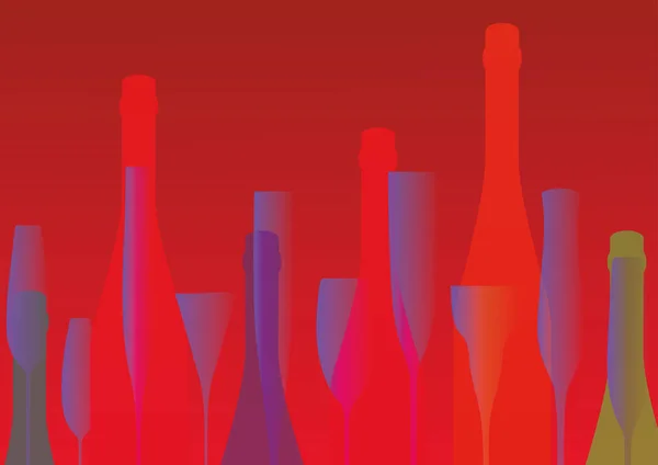 红色背景瓶 — 图库矢量图片
