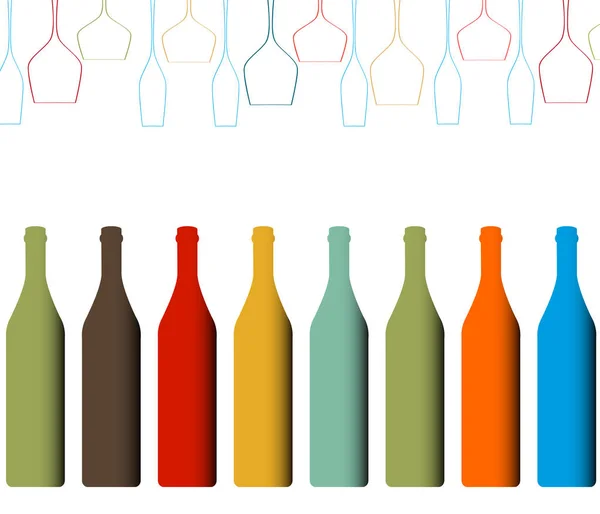 Alcoholic Bottles Background — Stock Vector