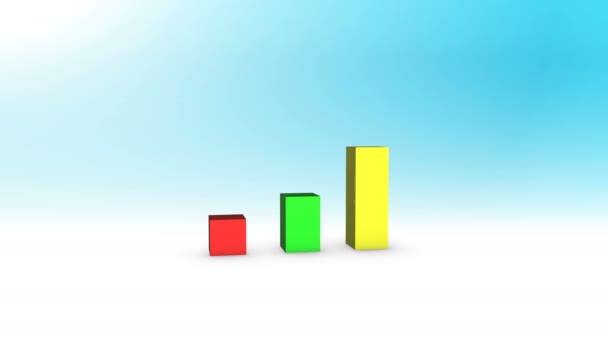 Wachsendes Geschäftsdiagramm Rotation Des Graphenerfolgs Geschäftsdiagram Farbig Wachsendes Geschäftsdiagram Animation — Stockvideo