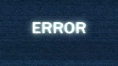 Bilgisayar veri Error.Abstract Vhs Noise.Error ekran yanıp sönüyor. 4k video. Dijital sinyal hata. Alfa kanalı.