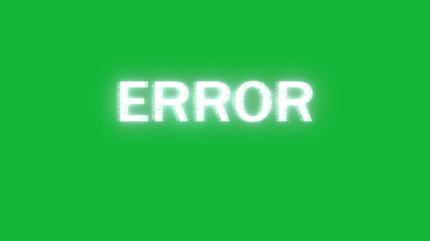 Área Verde Error Datos Computadora Pared Pantalla Verde Error Parpadeante — Vídeo de stock
