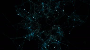 Bilgisayar ağı. Pleksus soyut ağ. Bitcoin sanal Currency.Technology soyut hareket Background.Background görsel veya hareket olarak. Alfa mat. 4k