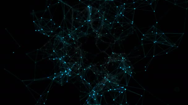 Réseau informatique.Réseau abstrait Plexus.Bitcoin Stratégie virtuelle.Technologie Résumé Motion Arrière-plan.Arrière-plan pour les visuels ou comme motion.Alpha Matte. 4k 