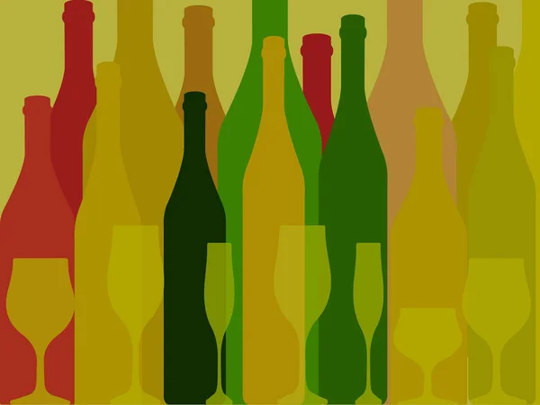 Botella de color alcohol — Vector de stock