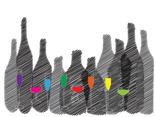 Bottle of alcohol illustration — Stock Vector