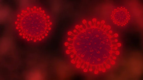 Skupina Virových Buňek Animace Koronavirových Buňek Sars Koronavirus Detailní Pohled — Stock fotografie