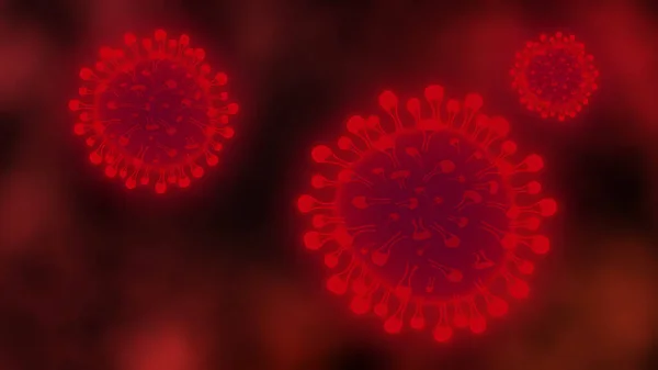 病毒性细胞群Coronavirus Cell Anim Sars Koronavirus Close View Dangerous Coronavirus — 图库照片#