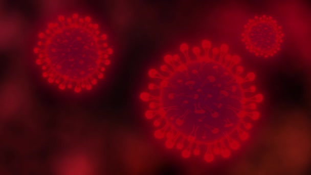 Group Viral Cells Coronavirus Cell Animation Sars Koronavirus Close View — Stock Video