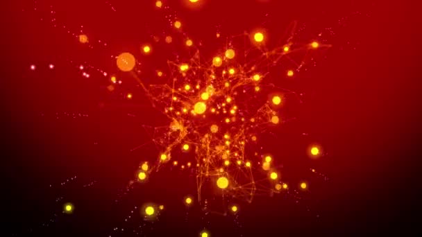 Christmas background of moving graphics footage with glittering particles — Stock Video