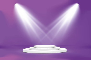 Koyu Spotlight Kedi Yürüyüşü Mor Mavi Dans Kulübü Neon Lazerler Sis Boş Garaj Sanal Uzay Gemisi Yeraltı 3D.