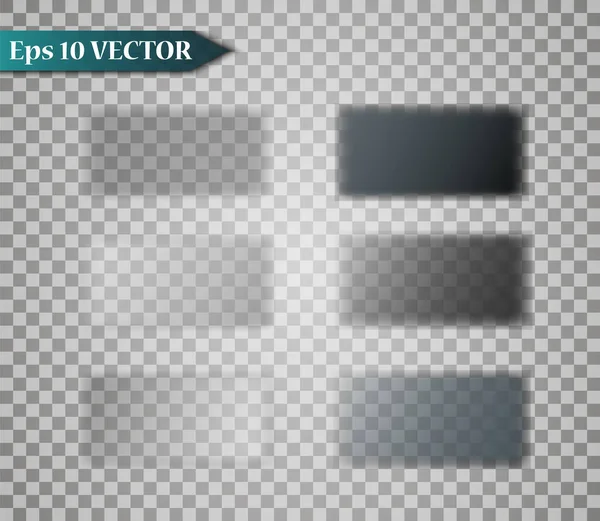 Ensemble d'ombres isolées vectorielles transparentes, rondes, ovales et rectangulaires incurvées. Eléments de conception sur un fond transparent isolé . — Image vectorielle