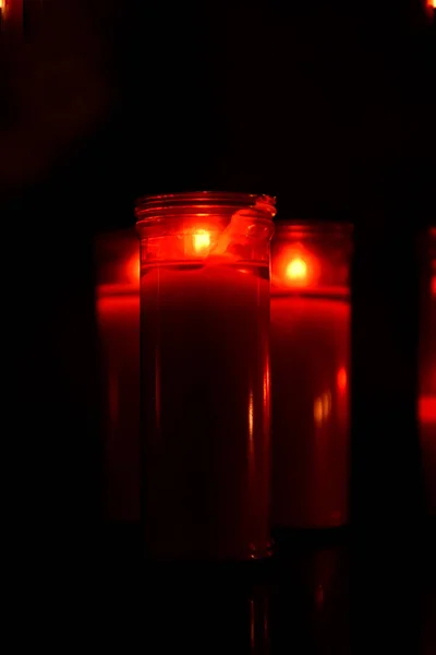 Burning church candles in memory of the victims of the coronavirus.