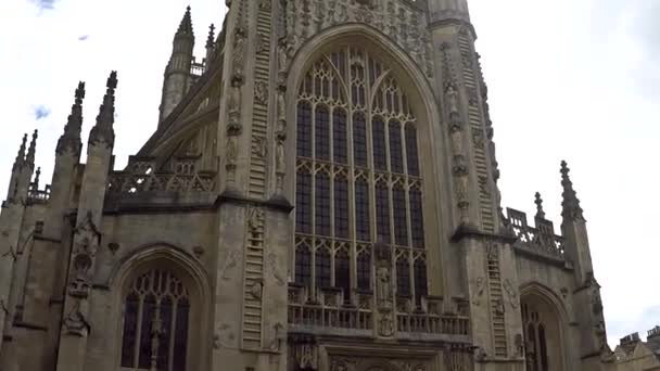 Abadía de Bath en la ciudad de Bath, Somerset, Inglaterra, Reino Unido — Vídeos de Stock