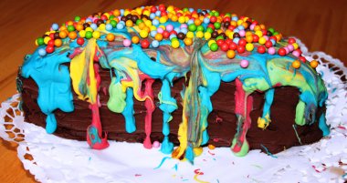 Renkli pasta doğum günü için