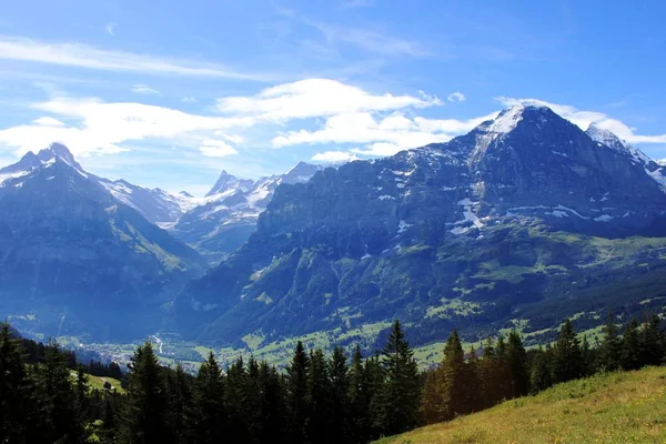 В швейцарских горах — стоковое фото