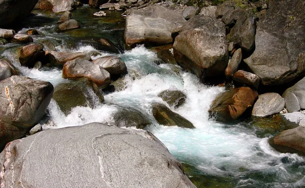 Ruisseau de montagne sauvage au Tessin — Photo