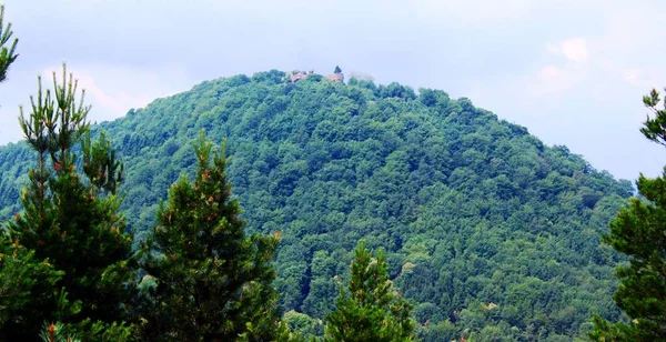 Góra z ruinami zamku — Zdjęcie stockowe