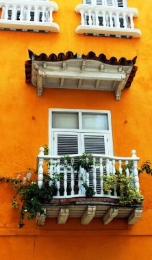 Cartagena de Indias 'da evler ve cepheler