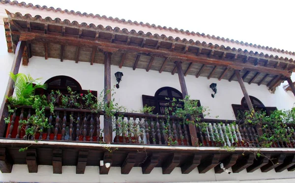 Domy Fasady Cartagena Indias — Zdjęcie stockowe