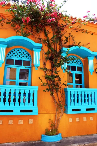 Houses Facades Cartagena Indias — Stock Photo, Image