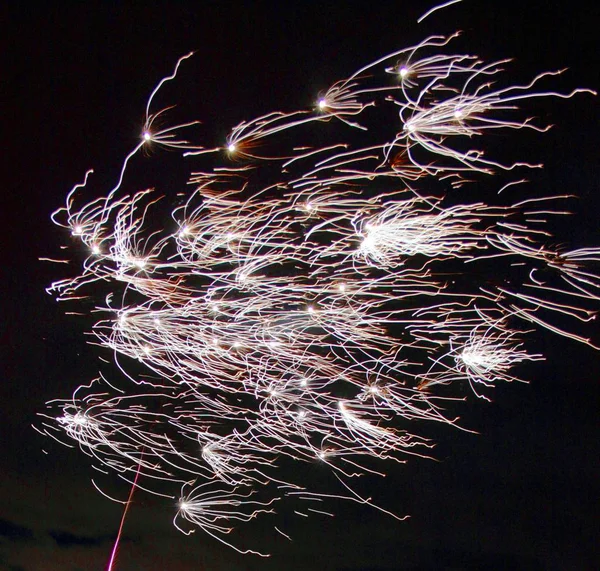 Flames Fireworks Night — Stock Photo, Image