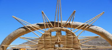 Lake Titicaca Uros Kızılderililerin Reed Adaları