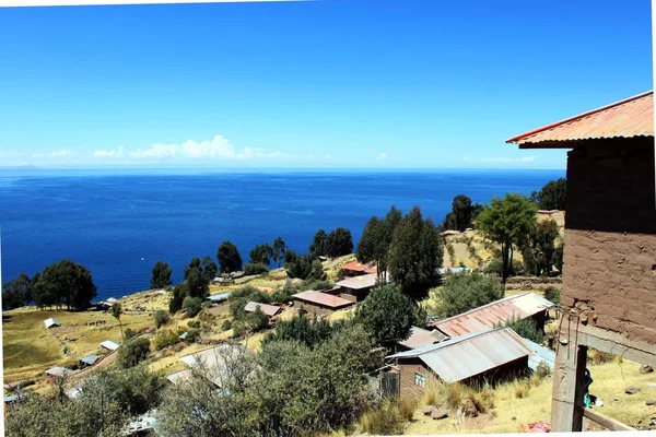 Sull Isola Taquile Nel Lago Titicaca — Foto Stock