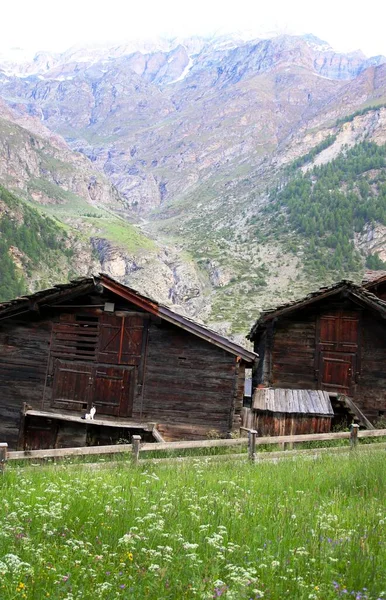 Alpská Architektura Švýcarsku — Stock fotografie