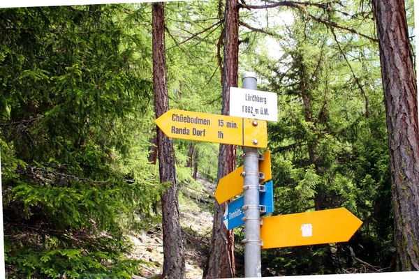 スイスのハイキングの兆候 — ストック写真
