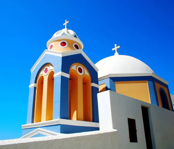 Mediterranean Churches Greece Stock Picture