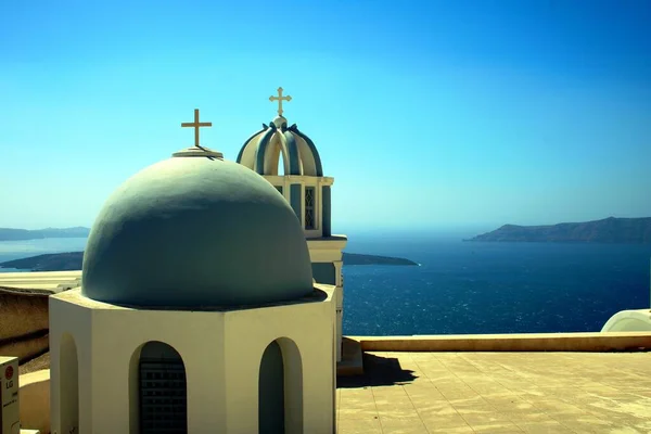 Mediterrán Templomok Itt Görögország — Stock Fotó