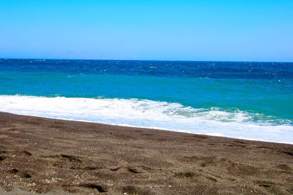 Urlaub Strand Auf Santorin — Stockfoto