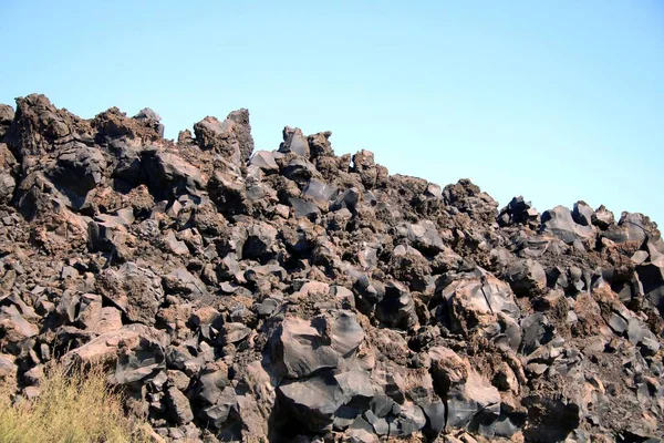 サントリーニ島の火山では — ストック写真