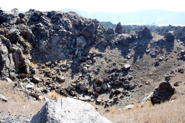 サントリーニ島の火山では — ストック写真