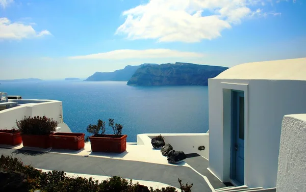 Arquitectura Cicládica Mediterránea Santorini — Foto de Stock