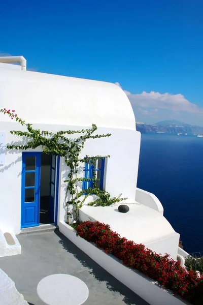 Arquitectura Cicládica Mediterránea Santorini — Foto de Stock