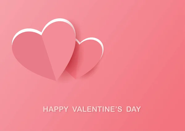 Valentine Day Background Heart Shape Paper Cut Happy Valentine Day — 스톡 벡터