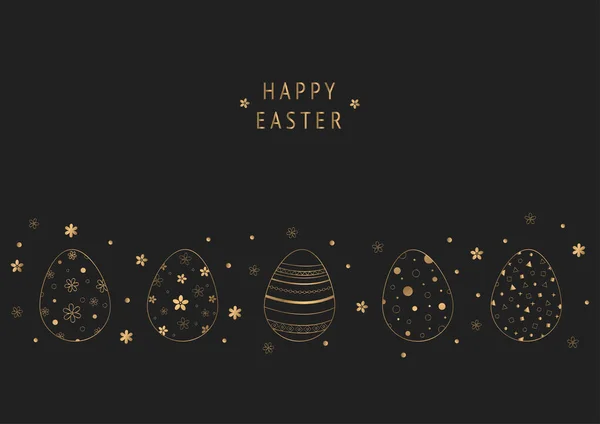 Happy Easter Egg Achtergrond Met Hand Getekend Luxe Stijl Achtergrond — Stockvector
