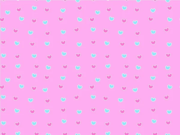 ミニハートのシームレスなパターン パターン 甘いスタイルのパターン ピンク背景 かわいいパターン ベクトルをギフト包装紙テーブル クロスやカーテンに多くの小さな心かわいいピンクとブルーのハートの順ありません — ストックベクタ