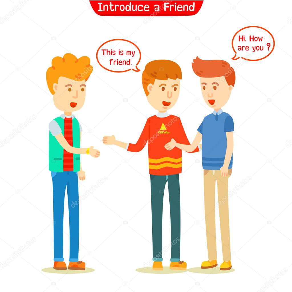 Three Guys Talking New Friend Men Introduced New Friend Three Guys Talking New Friend Men Introduced New Friend