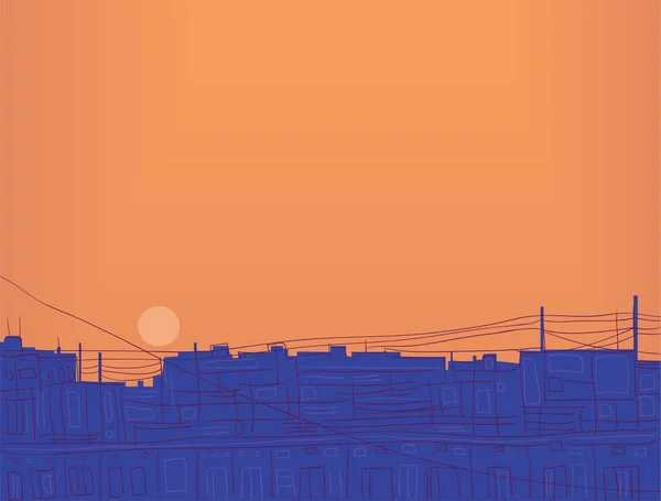 Hermoso Color Ilustración Puesta Del Sol Fondo Del Arte — Vector de stock