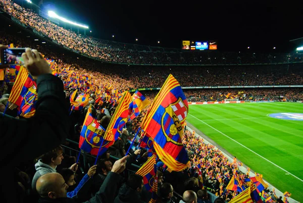 Barcelona Football Match Camp Nou Atletico Madrid Liga Stands Scenery — Stock Photo, Image