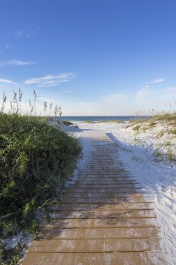 Sabah erken Boardwalk için Florida Meksika Körfezi
