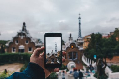 kavram - Barcelona peyzaj turizm alarak fotoğraf seyahat 