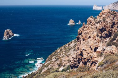 Masua ve Pan di Zucchero Deniz Manzaralı manzara 