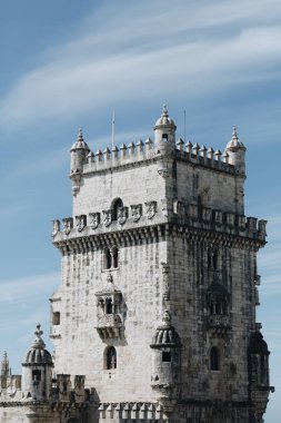 Belem Kulesi - Tagus Nehri - Lizbon Portekiz - turizm cazibe eski savunma kule.
