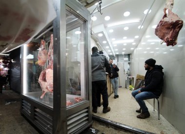 İsrail 'in Kudüs şehrindeki kasap dükkanında. Aralık 2019.